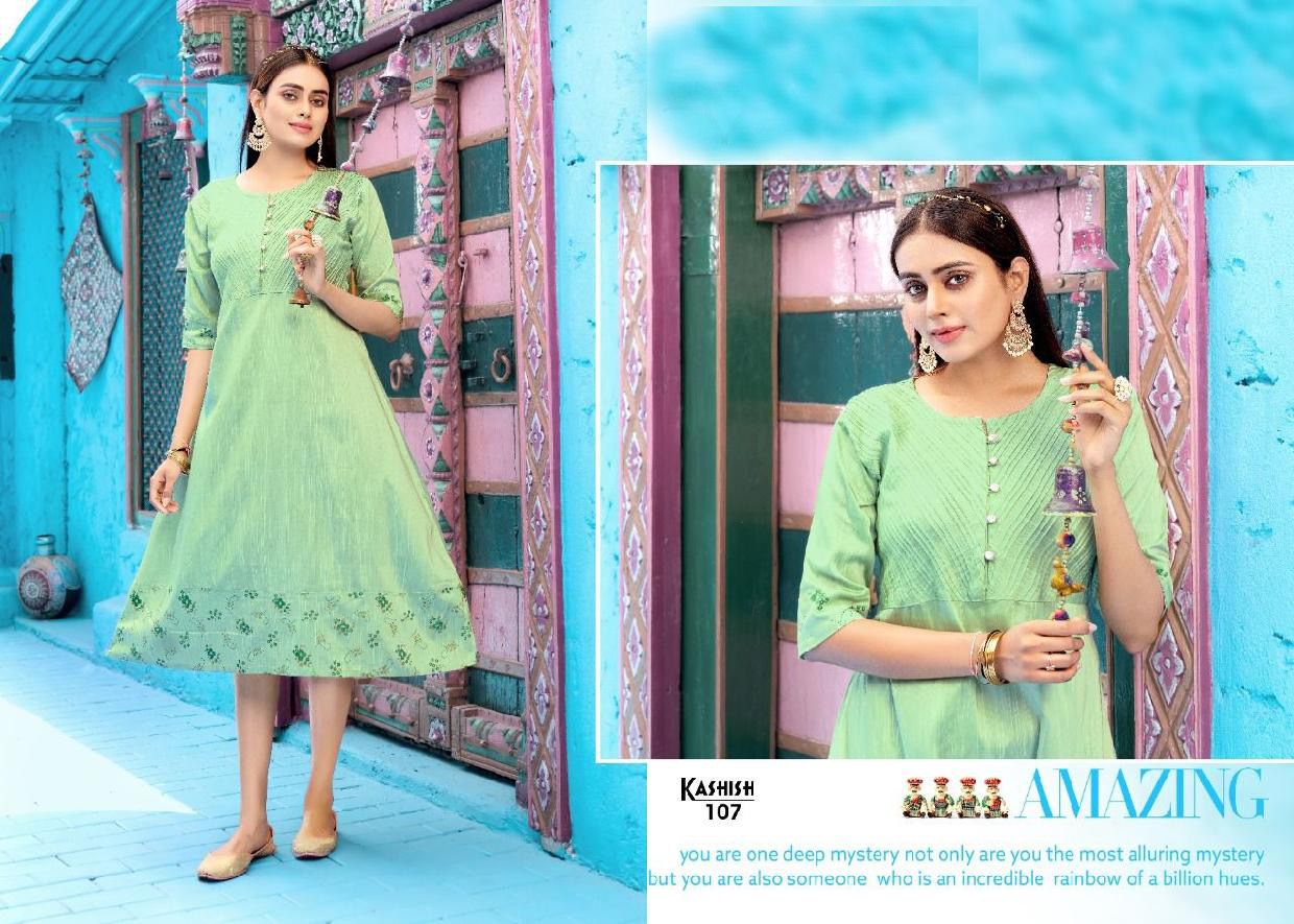 Kashish 101 Latest Regular Wear Rayon Slub Designer Kurti Collection